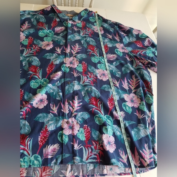 NWT Tommy Bahama  Men's Floral Hawaiian Short Sleeve Shirt Blue Size 5XLB Tencel - Picture 8 of 14